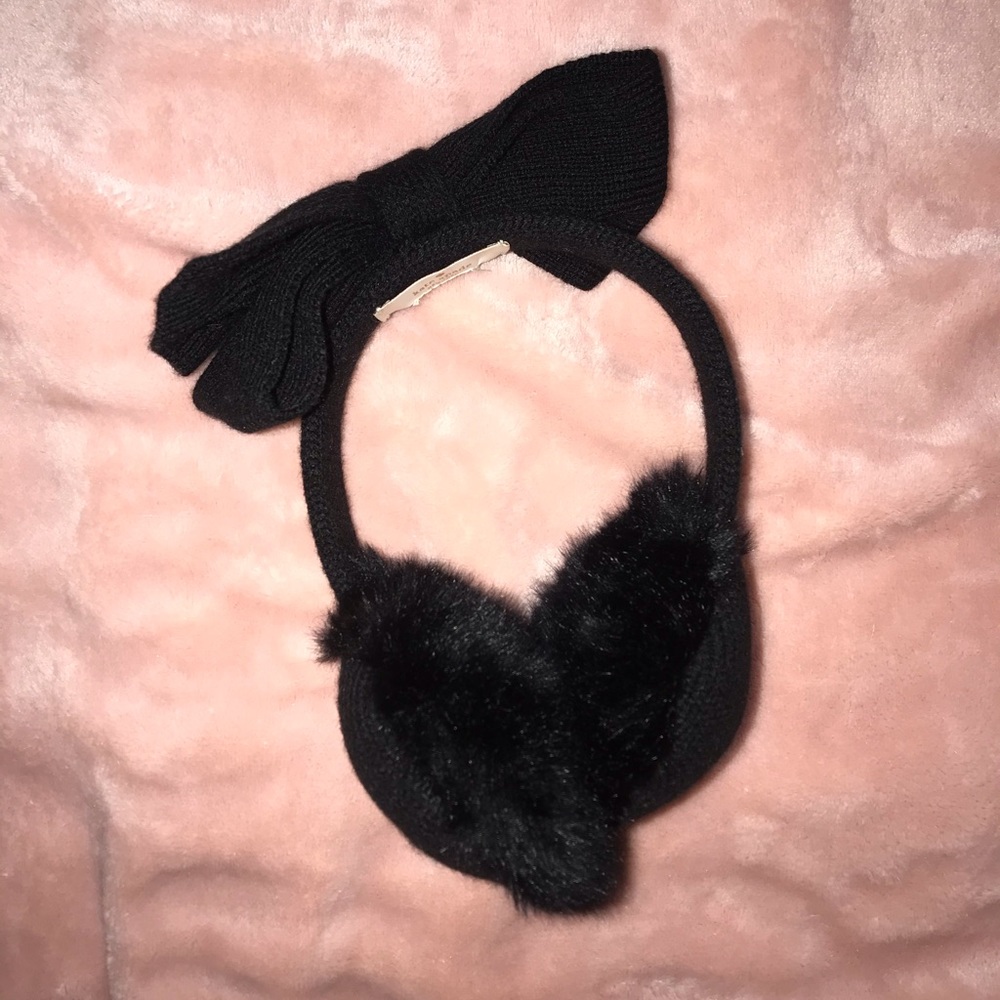NWOT Kate Spade black bow earmuffs
